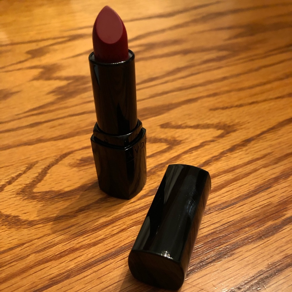 Avon dark red lipstick